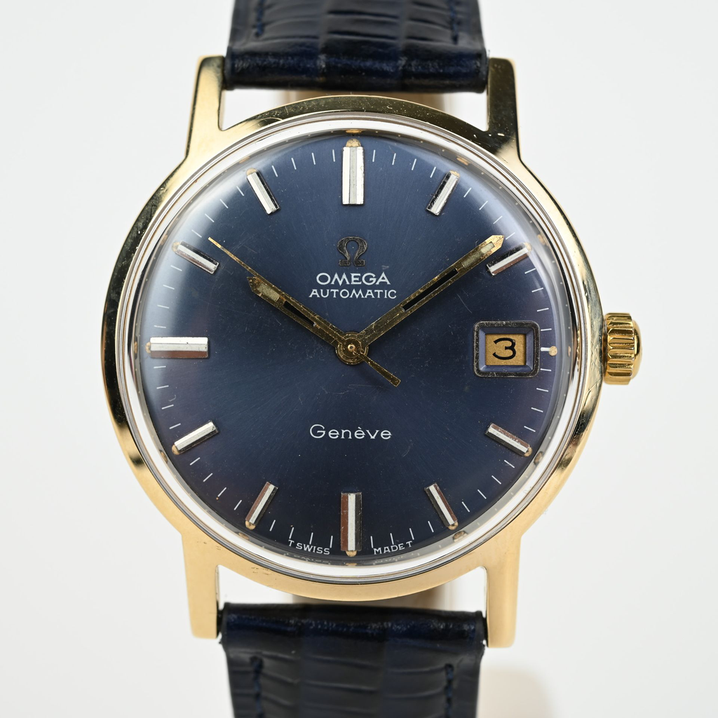 Omega Genève Blue Dial 18k 166070.webp